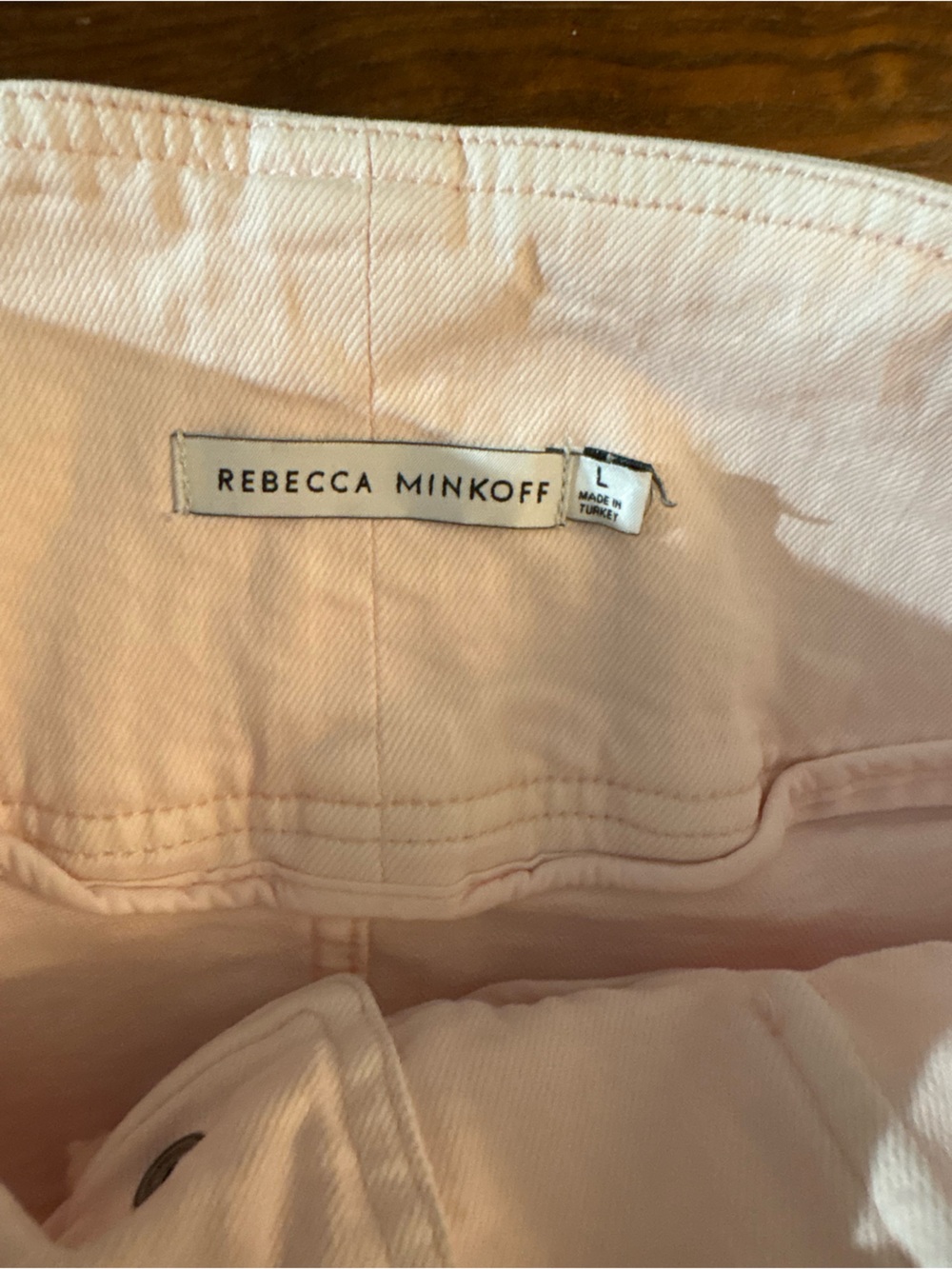 Rebecca minkoff pink denim belted skirt size L - Picture 6 of 7